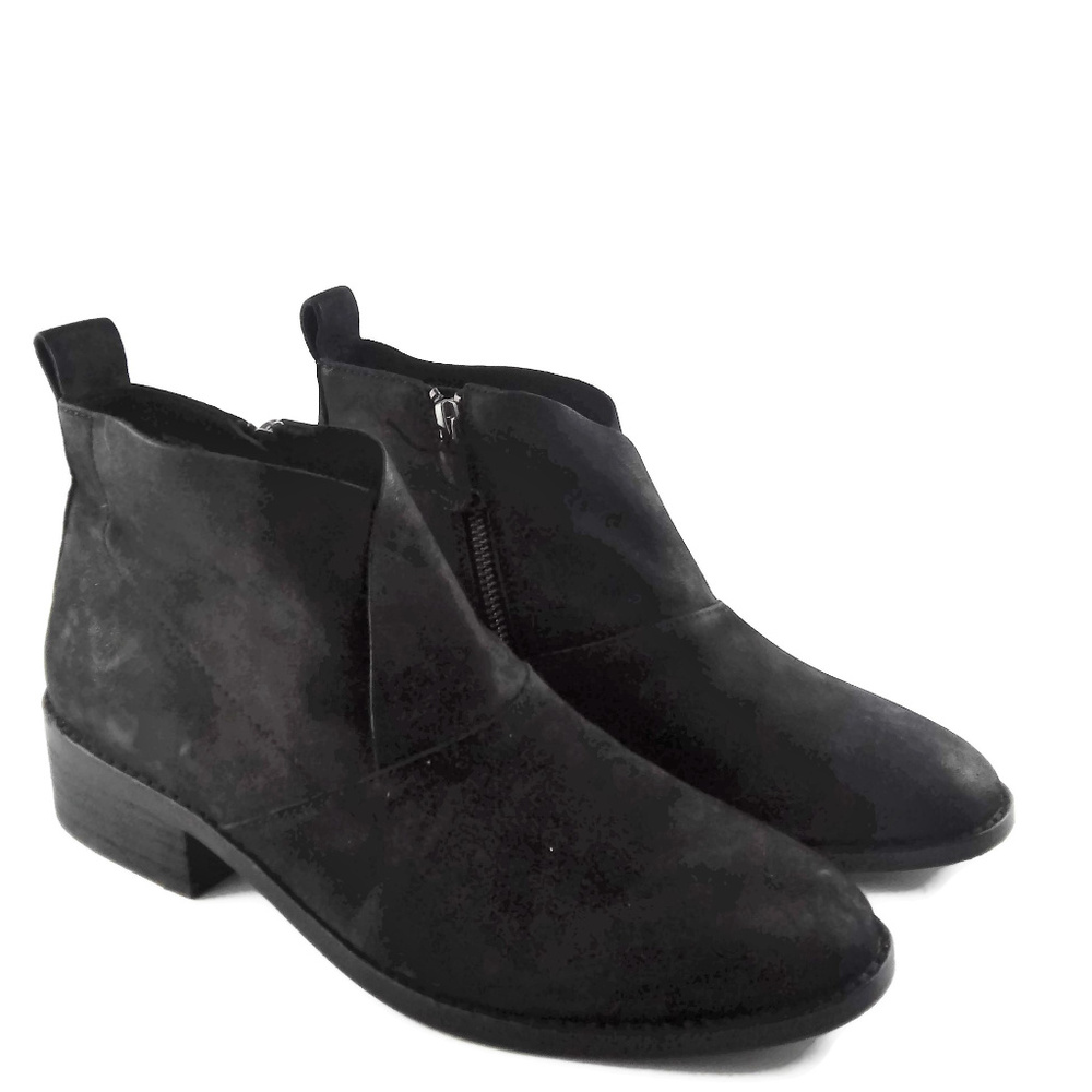 EILEEN FISHER "Leaf" Black Nubuck Booties Size 9.5 - Picture 1 of 8